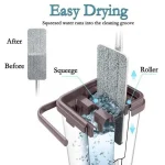 Комплект швабра и ведро 5л с автоматическим отжимом Scratch Cleaning Mop, Бежевый / Швабра лентяйка с ведром — изображение 4