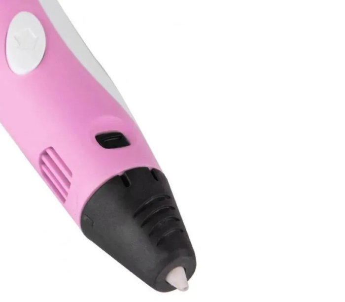 3D-ручка для рисования 3D Pen 3 Pink и 200 метров разноцветного пластика с трафаретами Розовый — изображение 3