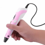 3D-ручка для рисования 3D Pen 3 Pink и 200 метров разноцветного пластика с трафаретами Розовый — изображение 4