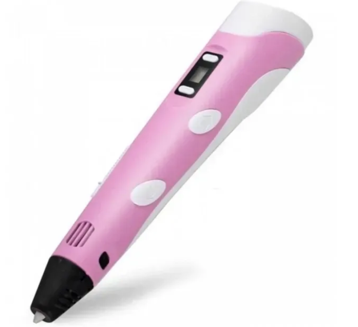 3D-ручка для рисования 3D Pen 3 Pink и 200 метров разноцветного пластика с трафаретами Розовый — изображение 5