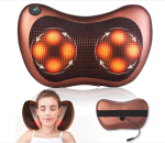 Массажная подушка (31х10х19 см) Massage Pillow 8028 / Роликовый массажер для спины и шеи с подогревом