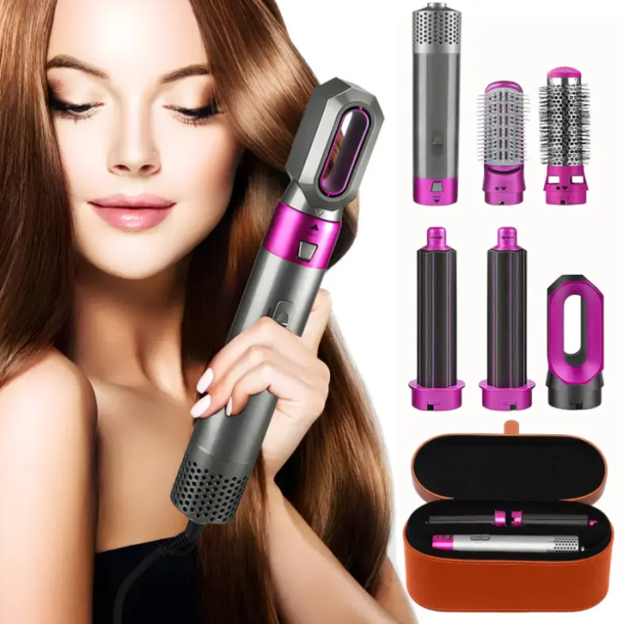 Стайлер Hot Air Styler 5в1 для укладки волос, 1000 Вт, 5 насадок, с кейсом — изображение 1
