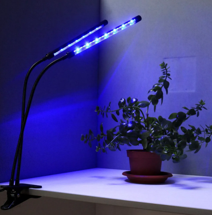 Фитолампа для растений на 2 ветки от USB, с таймером, 20 Вт, L2 / Настольная LED лампа с регулировкой яркости / Гибкий фитосветильник для выращивания растений — изображение 2