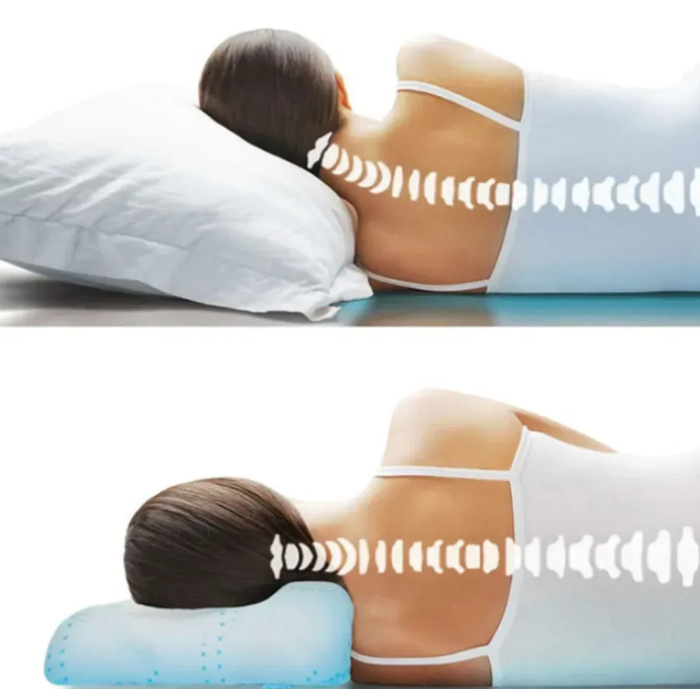 Ортопедическая подушка для сна с эффектом памяти 50x29x10/7см, Memory Foam Pillow — изображение 2
