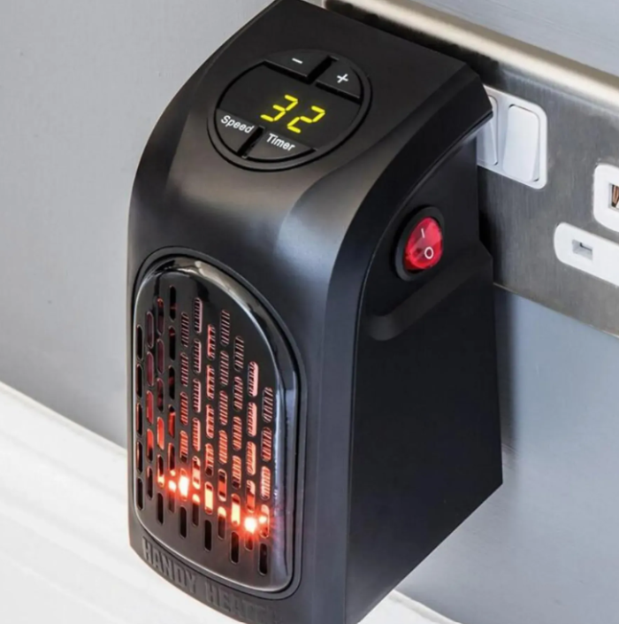 Портативный обогреватель 400Вт с терморегулятором от сети HANDY HEATER / Керамический мини тепловентилятор — изображение 4