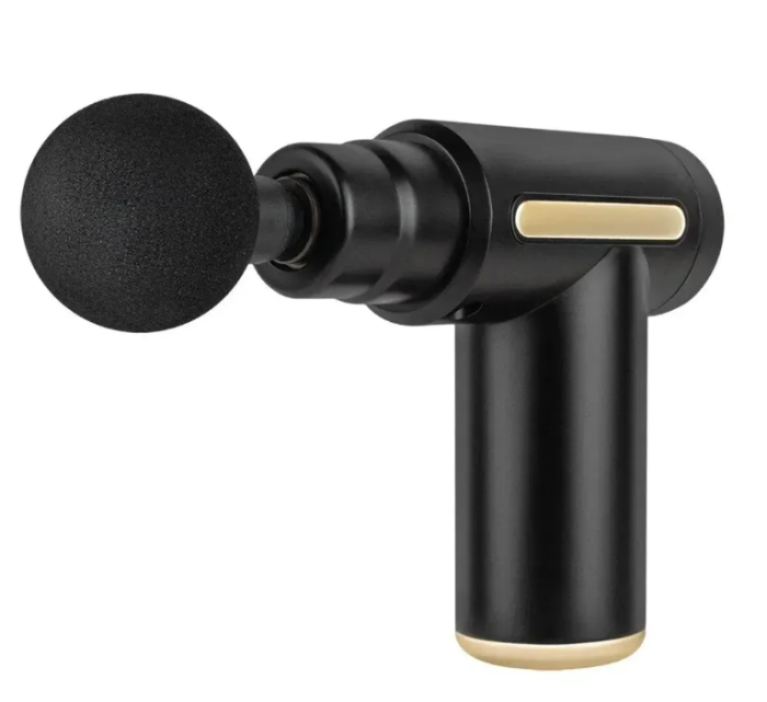 Ручной массажер для тела с 4 насадками и USB, Gun Massager, Черный / Перкуссионный массажер аккумуляторный — изображение 3