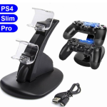 Зарядная док станция для джойстиков ps4 Slim Pro \ Двойная подставка-зарядное устройство — изображение 3
