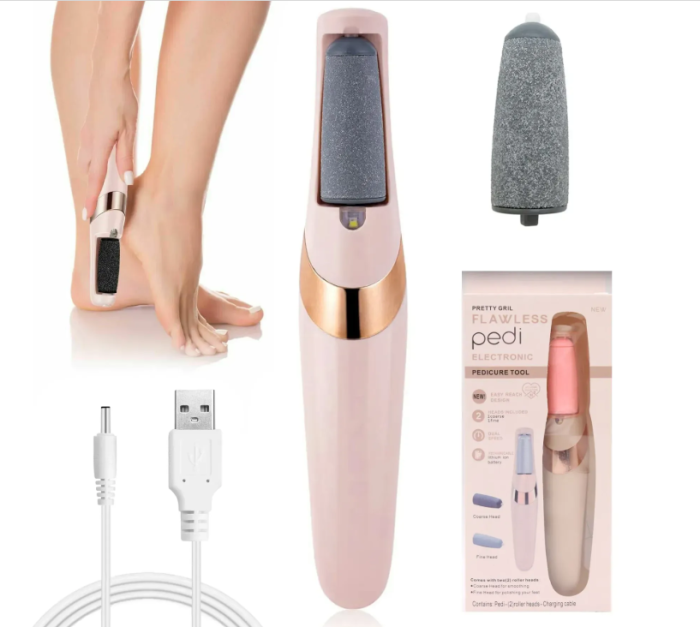 Снимок экрана 2025-10-16 160730 Электрическая пемза для ног, с 2 роликами, Flawless Pedi / Аккумуляторный аппарат для педикюра — изображение 1