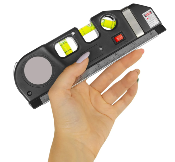 Лазерный уровень со встроенной рулеткой, LASER LEVEL PRO3 / Нивелир жидкостный для строительных работ — изображение 2