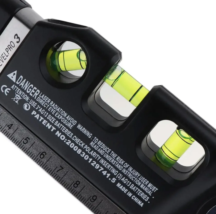 Лазерный уровень со встроенной рулеткой, LASER LEVEL PRO3 / Нивелир жидкостный для строительных работ — изображение 3