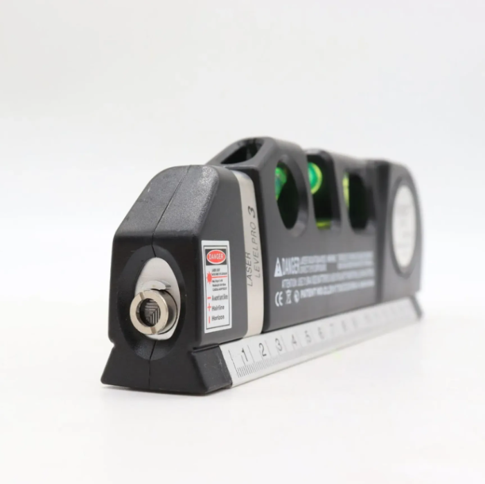 Лазерный уровень со встроенной рулеткой, LASER LEVEL PRO3 / Нивелир жидкостный для строительных работ — изображение 4