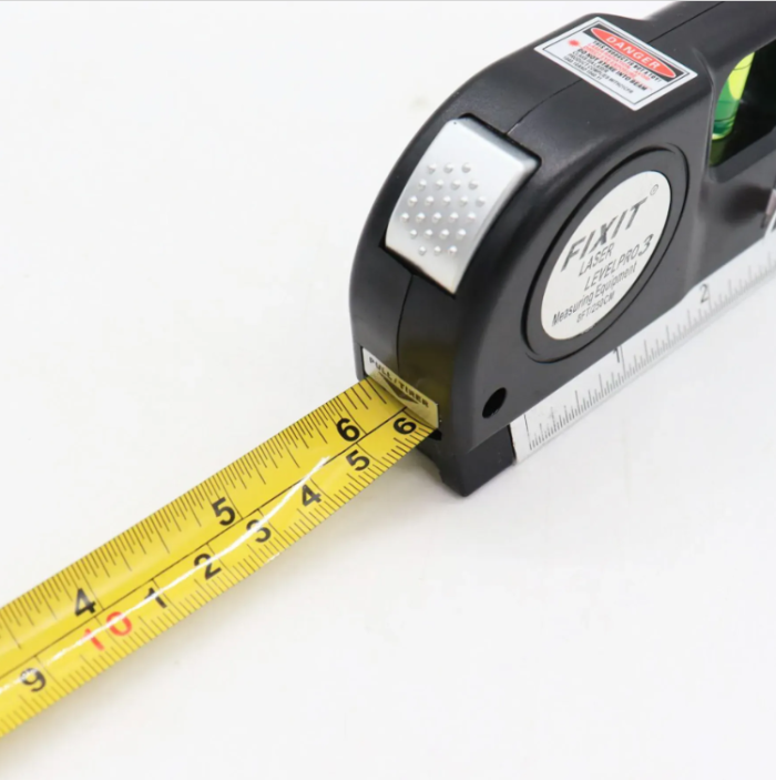 Лазерный уровень со встроенной рулеткой, LASER LEVEL PRO3 / Нивелир жидкостный для строительных работ — изображение 6