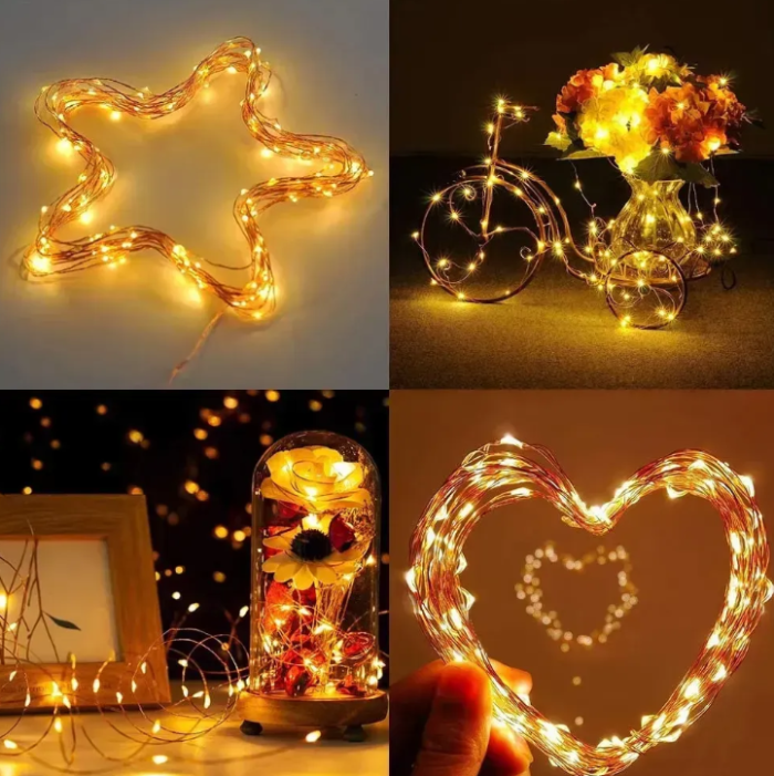Светодиодная гирлянда Роса от USB, 50 м, 500LED + пульт, Теплый белый / Новогодняя LED гирлянда нить — изображение 3
