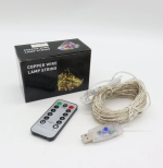 Светодиодная гирлянда Роса от USB, 50 м, 500LED + пульт, Теплый белый / Новогодняя LED гирлянда нить — изображение 2