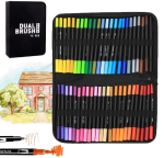 Двусторонние акварельные маркеры в пенале 48 шт, Color pencil / Набор скетч-маркеров для рисования