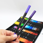 Двусторонние акварельные маркеры в пенале 48 шт, Color pencil / Набор скетч-маркеров для рисования — изображение 5
