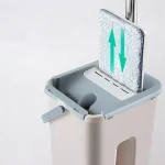 Комплект швабра и ведро 5л с автоматическим отжимом Scratch Cleaning Mop, Бежевый / Швабра лентяйка с ведром — изображение 2