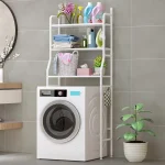 Полка стеллаж над стиральной машиной LAUNDRY RACK TW-106 Белый / Напольная стойка органайзер для ванной комнаты