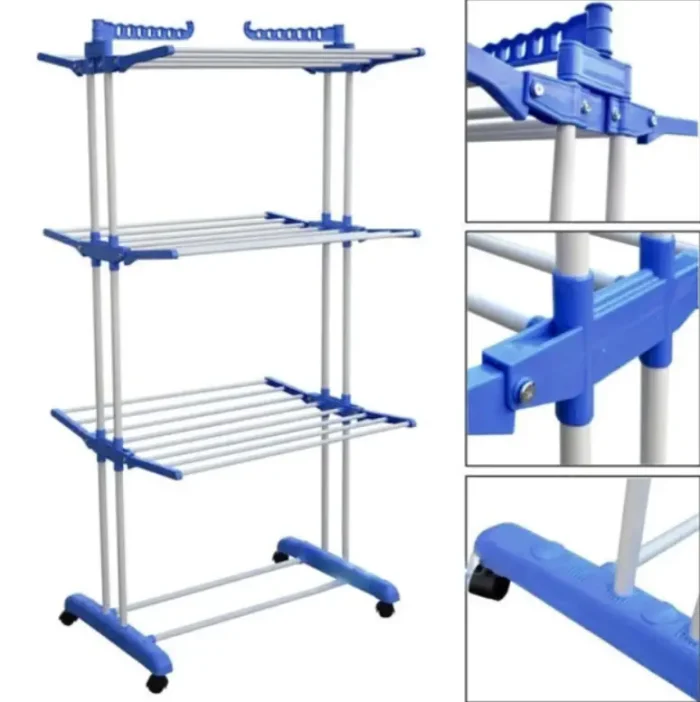 4242 Складная многоярусная сушилка для белья на колесах Garment Rack, нагрузка до 50 кг (172×73×64 см) — изображение 1