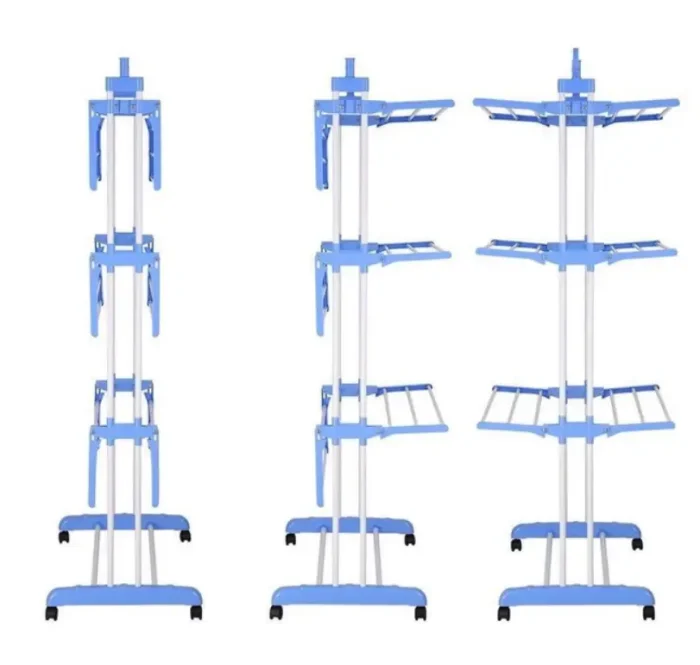 Складная многоярусная сушилка для белья на колесах Garment Rack, нагрузка до 50 кг (172×73×64 см) — изображение 2