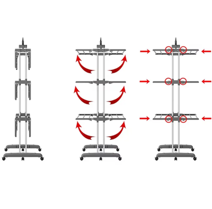 Многоярусная сушилка для белья до 50 кг (172х73х64 см) Garment Rack / Складная напольная сушилка для вещей / Вертикальная сушилка — изображение 4