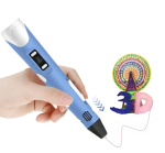 Набор 3D-ручка с трафаретами и планшетом + 100 м пластика 3DPEN-6 / Детская 3д ручка / Набор для творчества Голубой — изображение 4