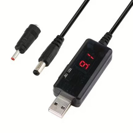 Кабель USB–DC для роутера 9V/12V с переключателем, DC 5.5×2.1 мм, 0.8 м