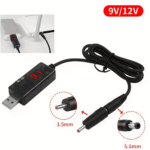 Кабель USB–DC для роутера 9V/12V с переключателем, DC 5.5×2.1 мм, 0.8 м — изображение 2