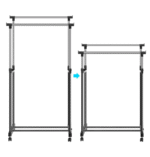 Напольная вешалка для одежды Double Pole (130x65x32 см) / Телескопическая двойная стойка для вещей — изображение 3
