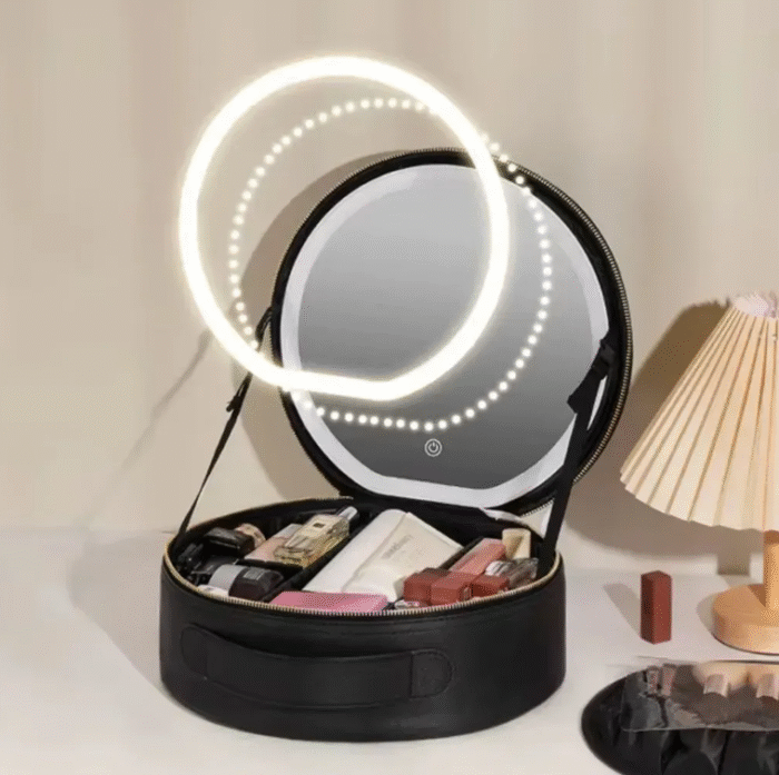 Косметичка-органайзер с LED зеркалом, 29х28х11 см / Дорожная косметичка / Женская косметичка — изображение 3