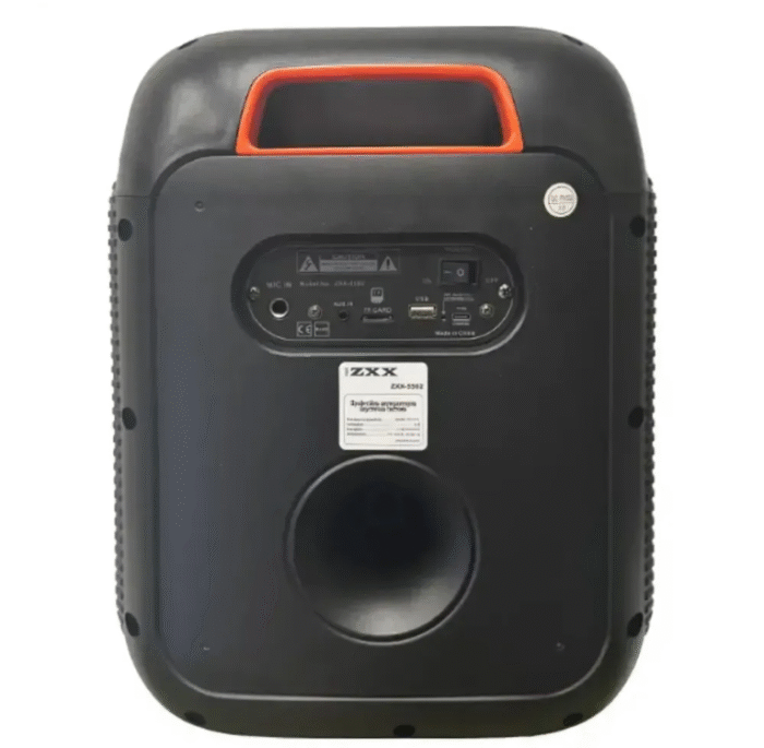Портативная колонка ZXX-5502 (8"), Bluetooth, TWS, беспроводной микрофон, аккумулятор 2400 мАч — изображение 2