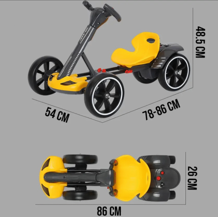 Детский электромобиль Go-Kart складной (78–86 см), EVA колеса, аккумулятор 6V, до 50 кг — изображение 4