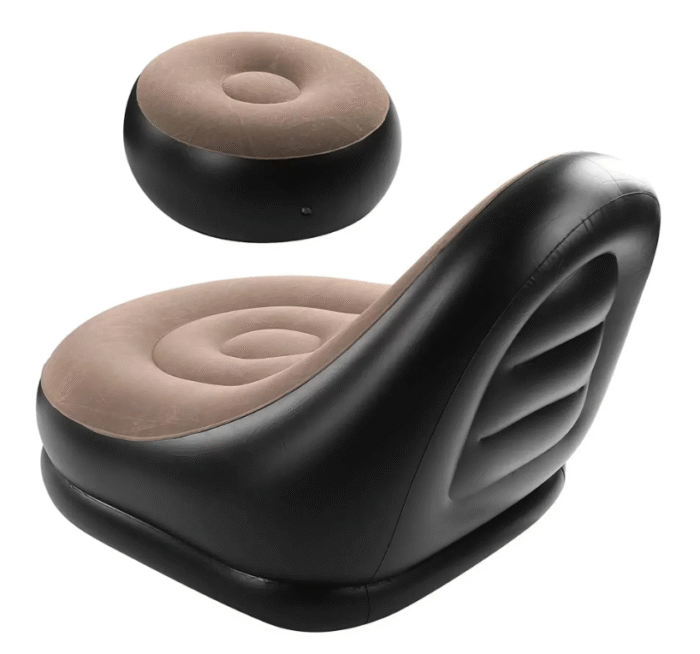 Надувной диван с пуфом и насосом (116х98х83см), Air Sofa / Надувное кресло для отдыха — изображение 3