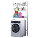 Полка стеллаж для хранения над стиральной машиной, LAUNDRY RACK TW-106, Белый / Напольная стойка органайзер для ванной комнаты