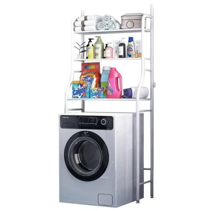 Полка стеллаж для хранения над стиральной машиной, LAUNDRY RACK TW-106, Белый / Напольная стойка органайзер для ванной комнаты