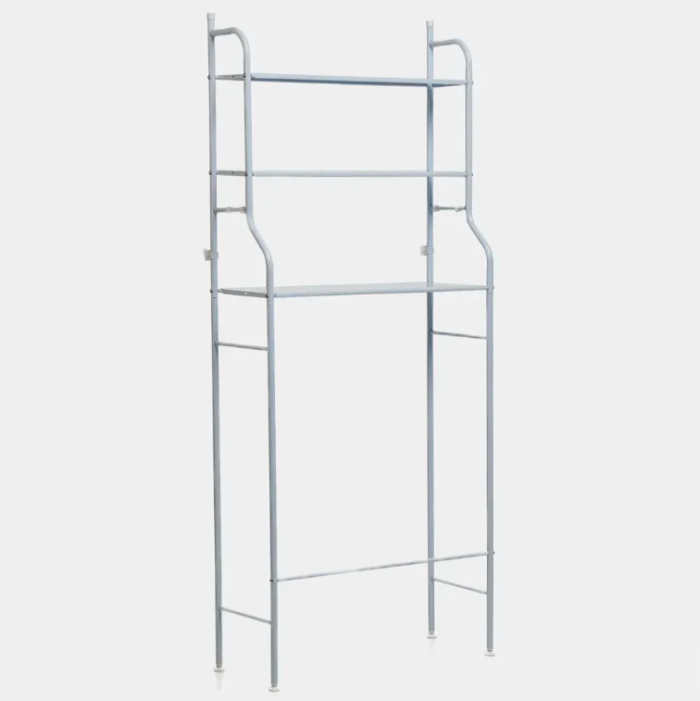 Полка стеллаж для хранения над стиральной машиной, LAUNDRY RACK TW-106, Белый / Напольная стойка органайзер для ванной комнаты — изображение 2