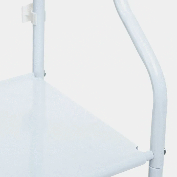 Полка стеллаж для хранения над стиральной машиной, LAUNDRY RACK TW-106, Белый / Напольная стойка органайзер для ванной комнаты — изображение 6