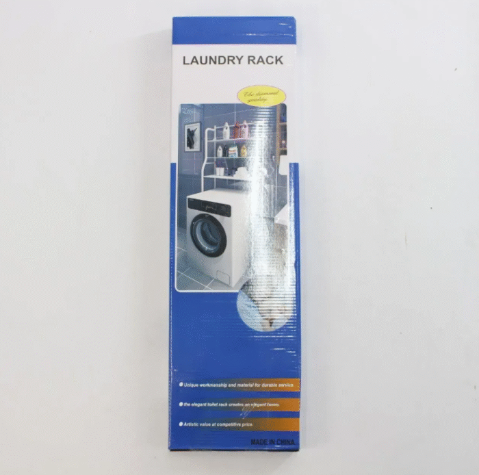Полка стеллаж для хранения над стиральной машиной, LAUNDRY RACK TW-106, Белый / Напольная стойка органайзер для ванной комнаты — изображение 7